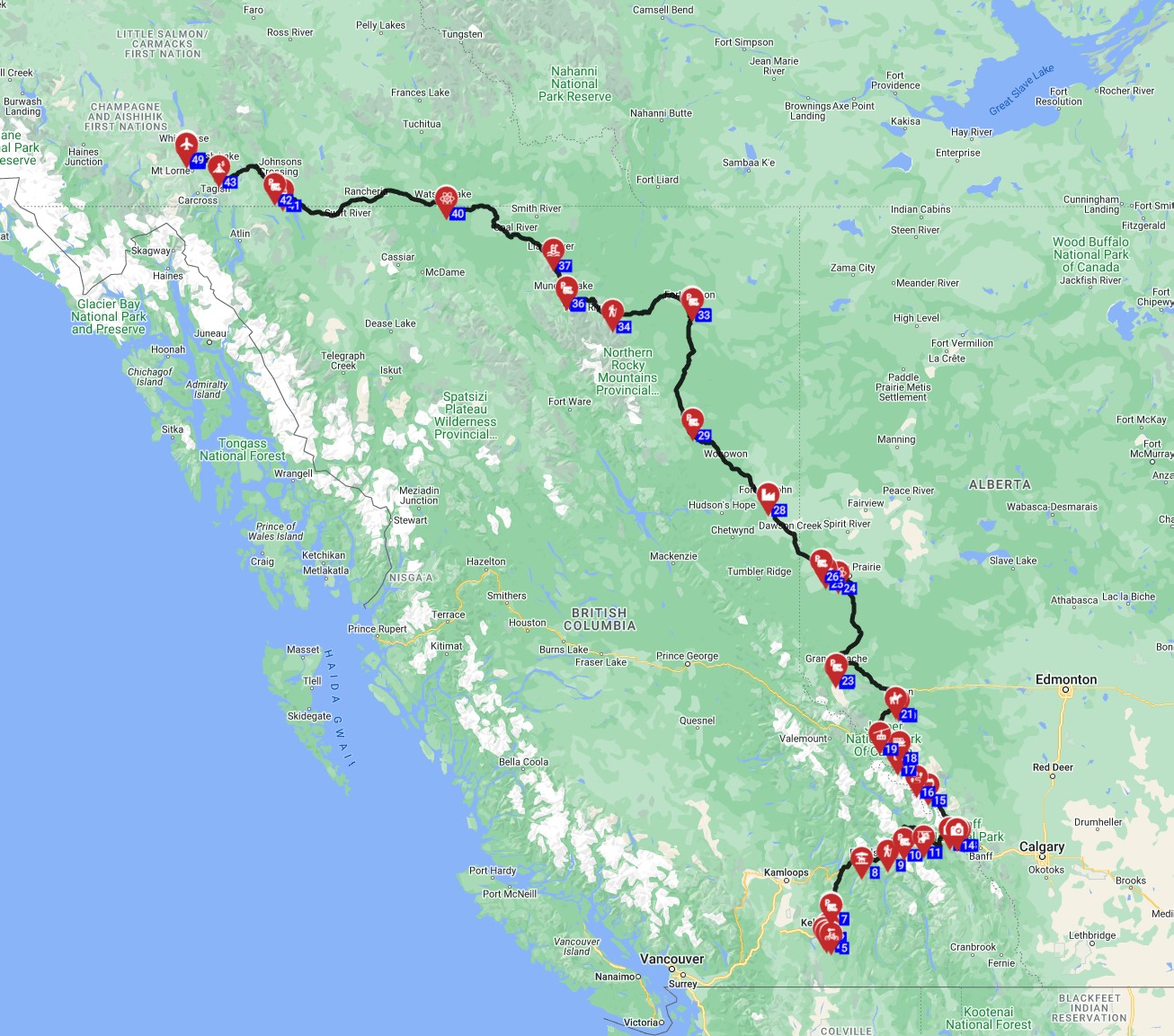 Kelowna to Whitehorse - The Explorers Route