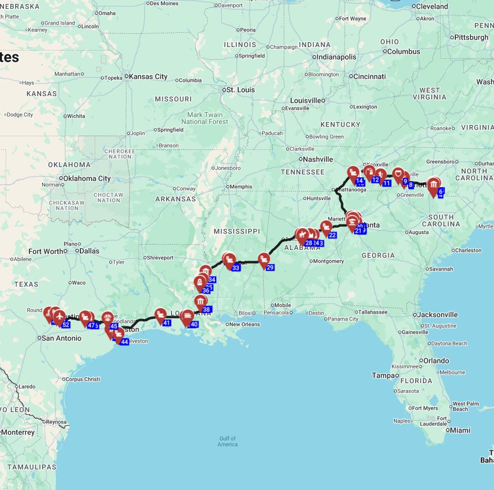 תכנון מסלול טיול קרוואנים בארהב עם ילדים  שרלוט לאוסטין