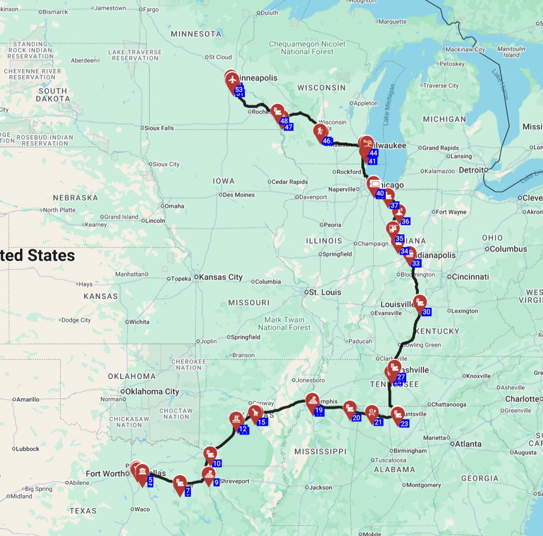 dallas_to_minneapolis_one_way_motorhome_road_trip_route