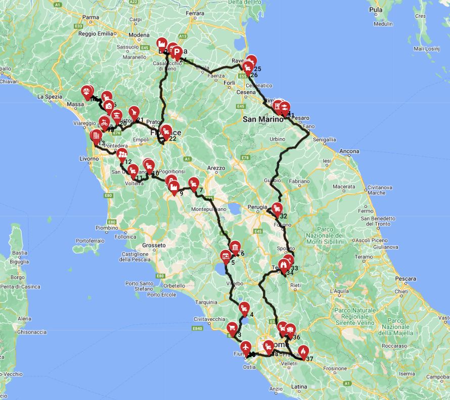 Rome Roundtrip - North East - Toscana Emilia Romagna Umbria
