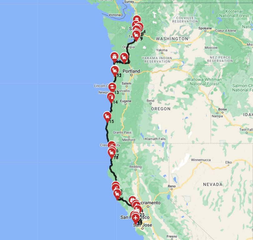 Seattle to San Francisco