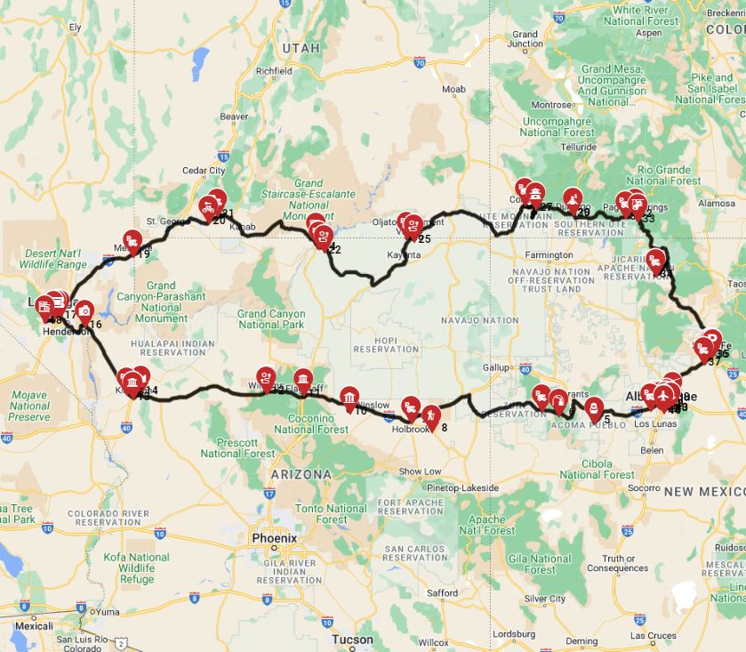 Albuquerque Roundtrip - North West Desert Motorhome Itinerary