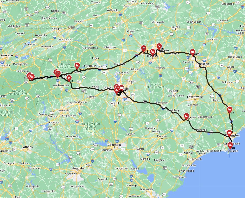 Traveling with a motorhome out of Charlotte
