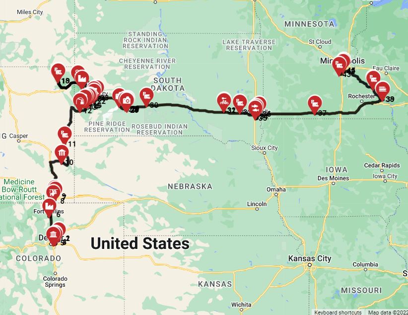 RV road trip from Denver to Minneapolis