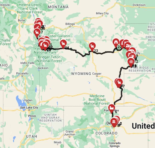 RV camping trip from Denver to Bozeman
