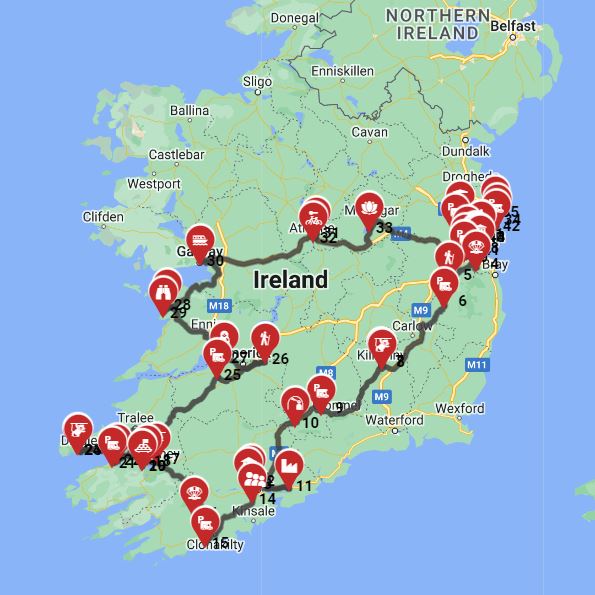 Map for Dublin Roundtrip