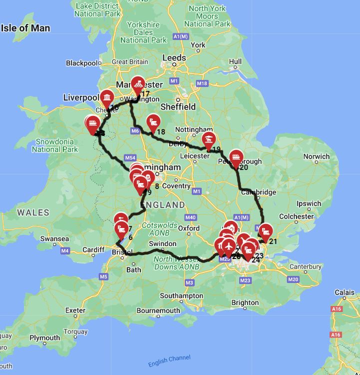 Map for London Roundtrip - Short