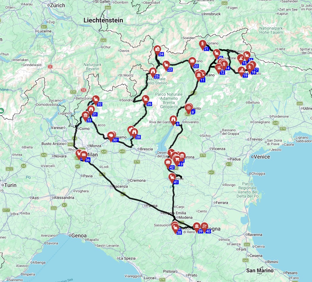 Werona - pętla - wielka ucieczka do północnych Włoch