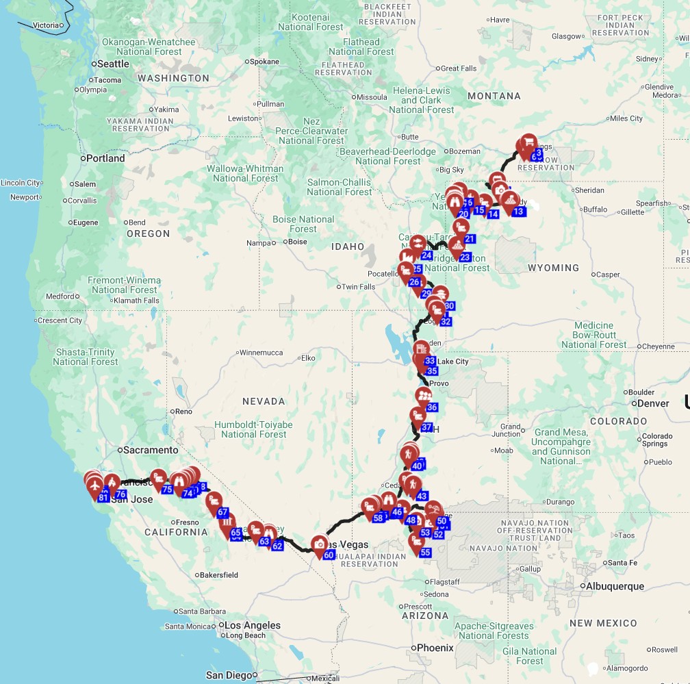 yellowstone-to-yosemite-motorhome-route